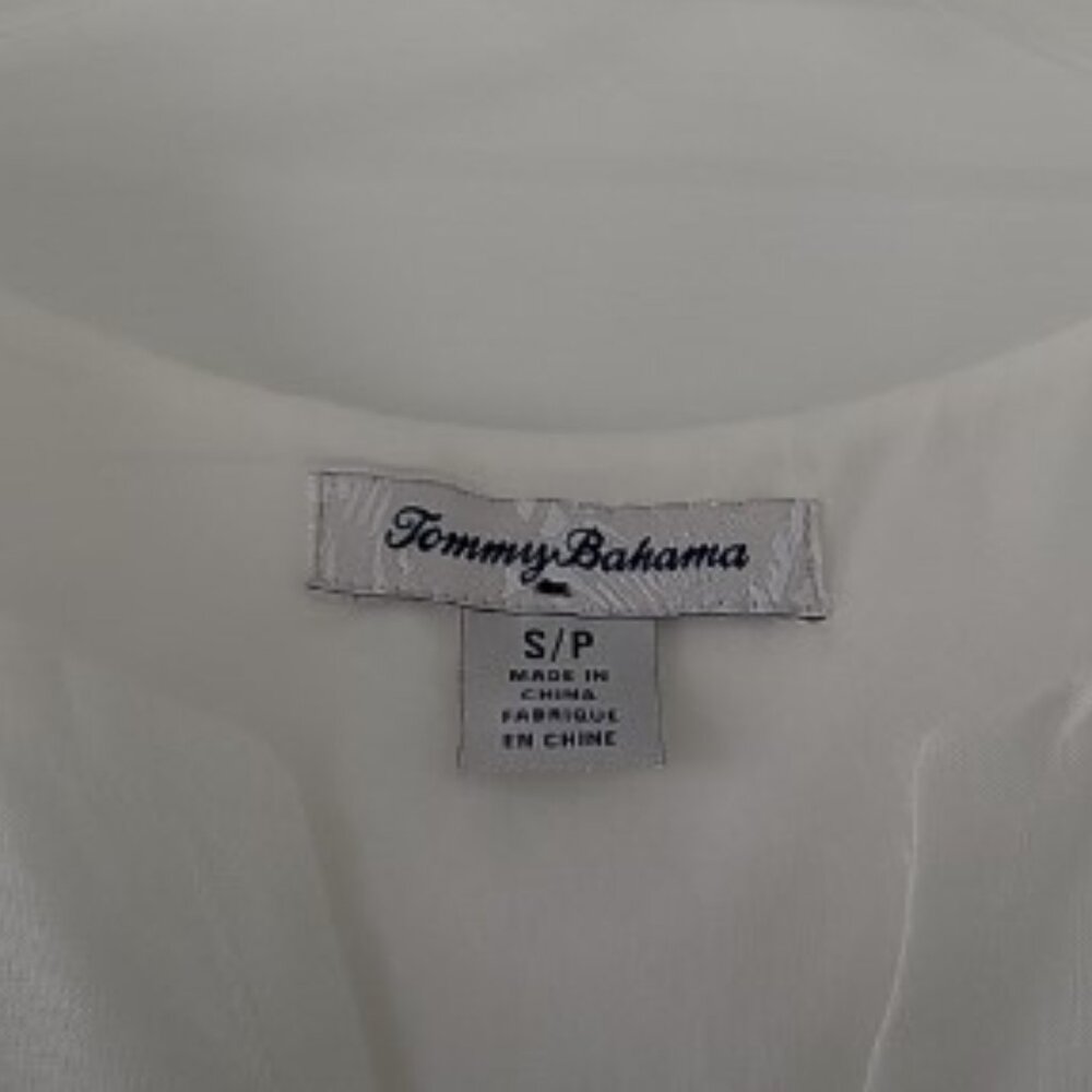 TOMMY BAHAMA White Linen Dress Size small  w/beautiful flowers - Picture 4 of 4